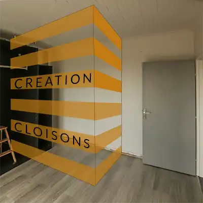 La grande chambre sera utilisée en partie pour créer l'espace de la salle d'eau.